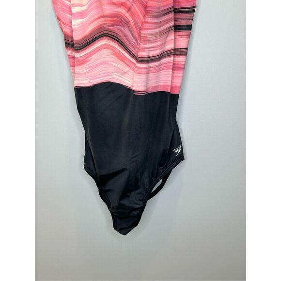 Speedo Powerlux Eco One Piece Swimsuit Black and Pink Size Medium - Picture 3 of 10